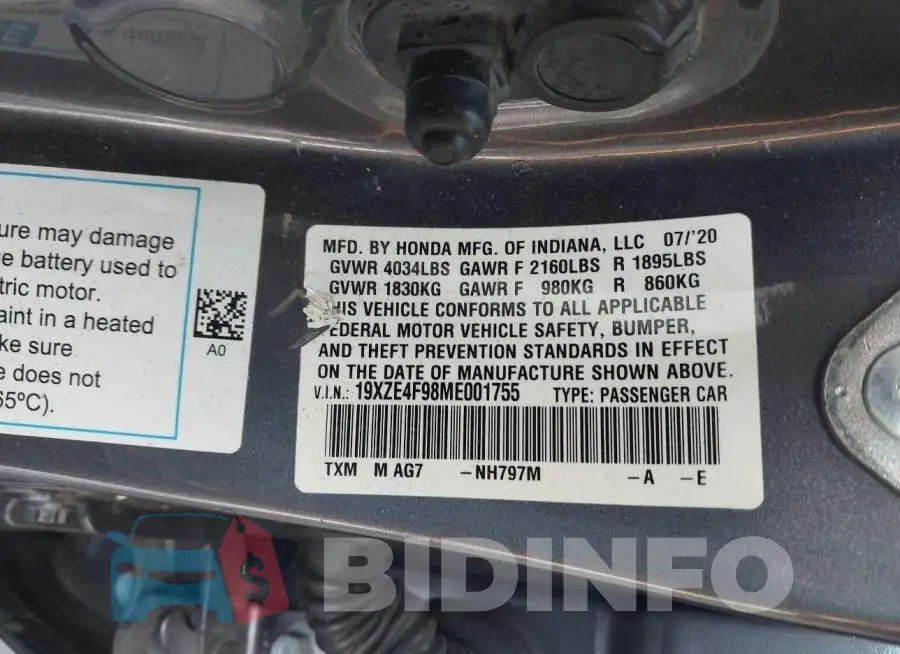 19XZE4F98ME001755 Photo# 9