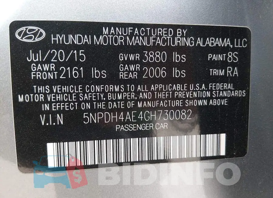 5NPDH4AE4GH730082 Photo# 9