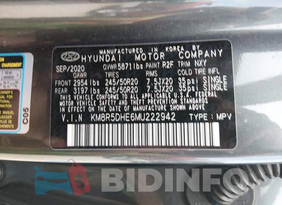 KM8R5DHE6MU222942 Photo# 9