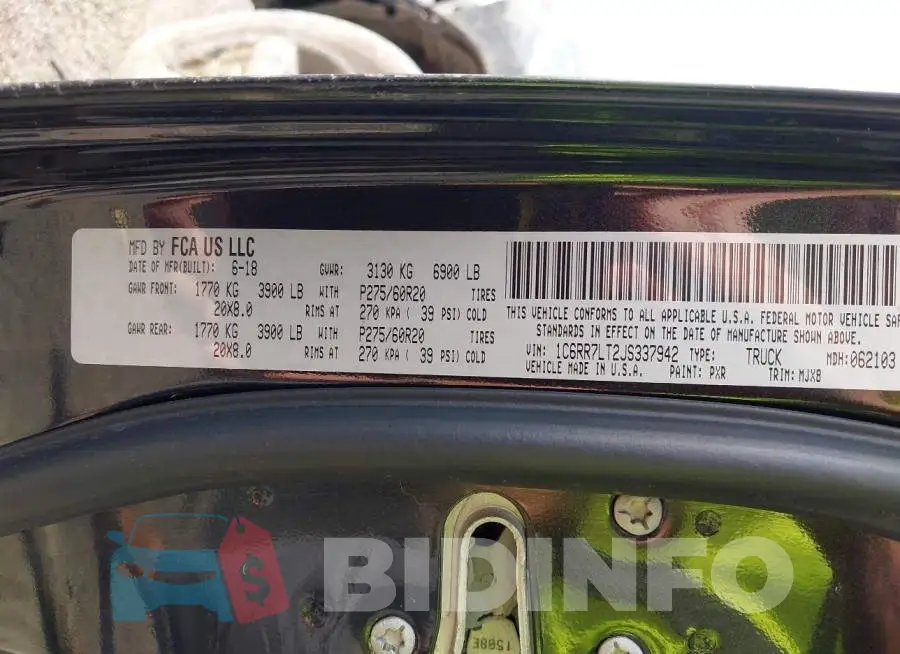 1C6RR7LT2JS337942 Photo# 9