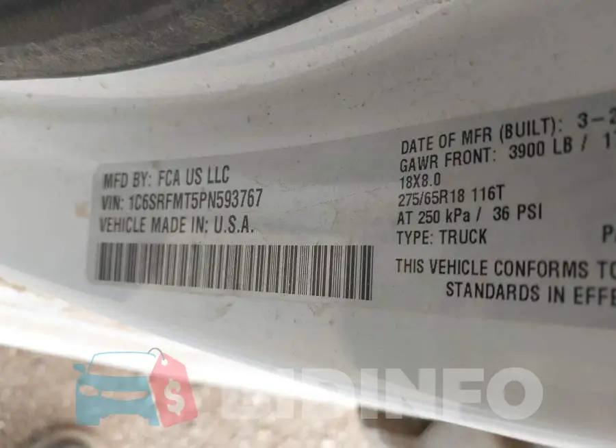1C6SRFMT5PN593767 Photo# 9
