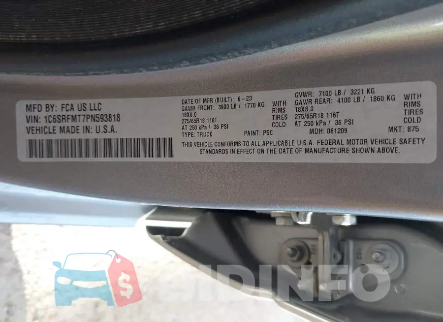 1C6SRFMT7PN593818 Photo# 8