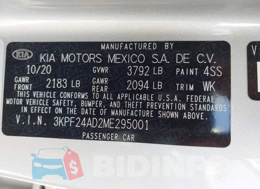 3KPF24AD2ME295001 Photo# 9