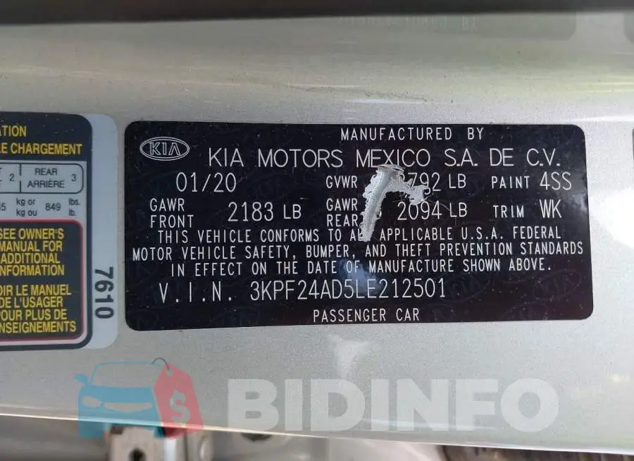 3KPF24AD5LE212501 Photo# 9