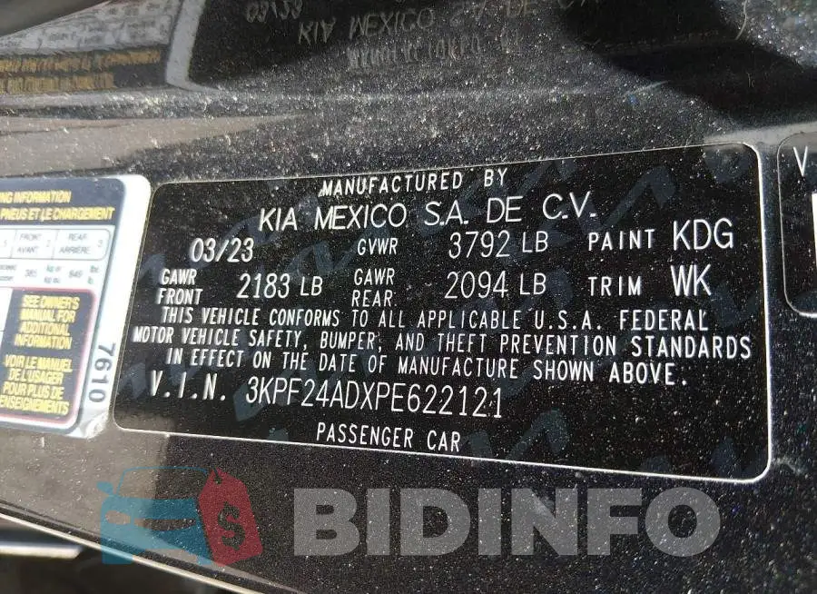 3KPF24ADXPE622121 Photo# 9