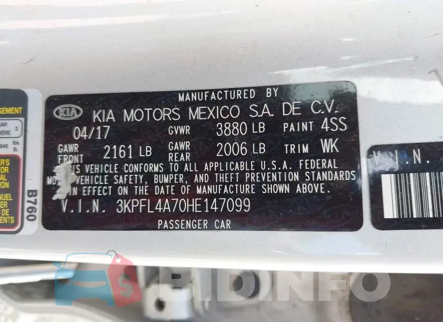 3KPFL4A70HE147099 Photo# 9