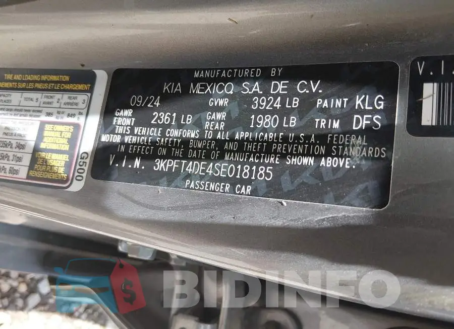 3KPFT4DE4SE018185 Photo# 9