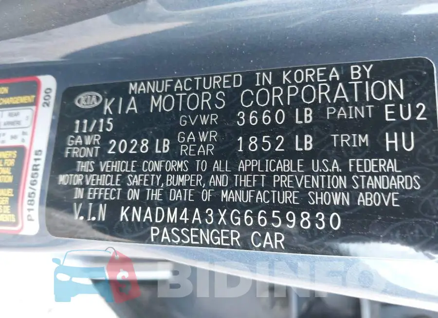 KNADM4A3XG6659830 Photo# 9