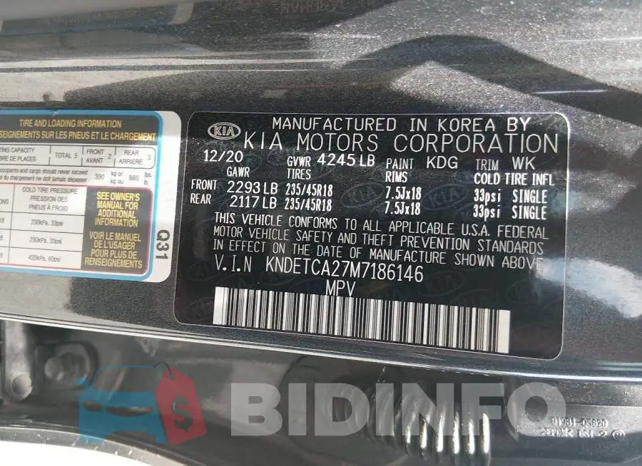 KNDETCA27M7186146 Photo# 9