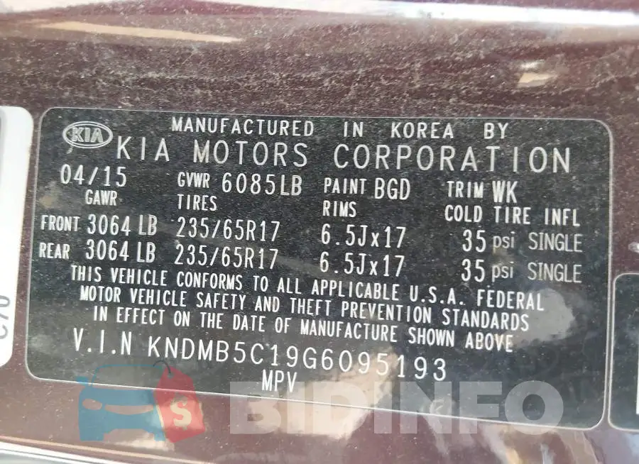 KNDMB5C19G6095193 Photo# 9