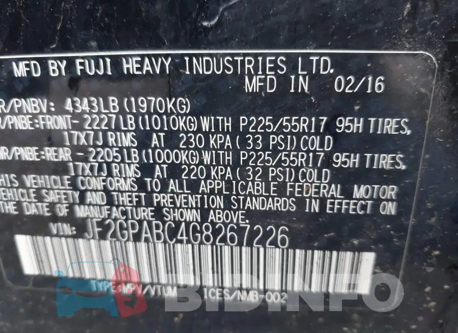 JF2GPABC4G8267226 Photo# 9