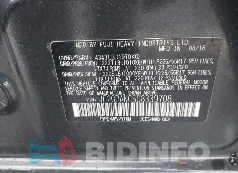 JF2GPANC5G8339708 Photo# 9