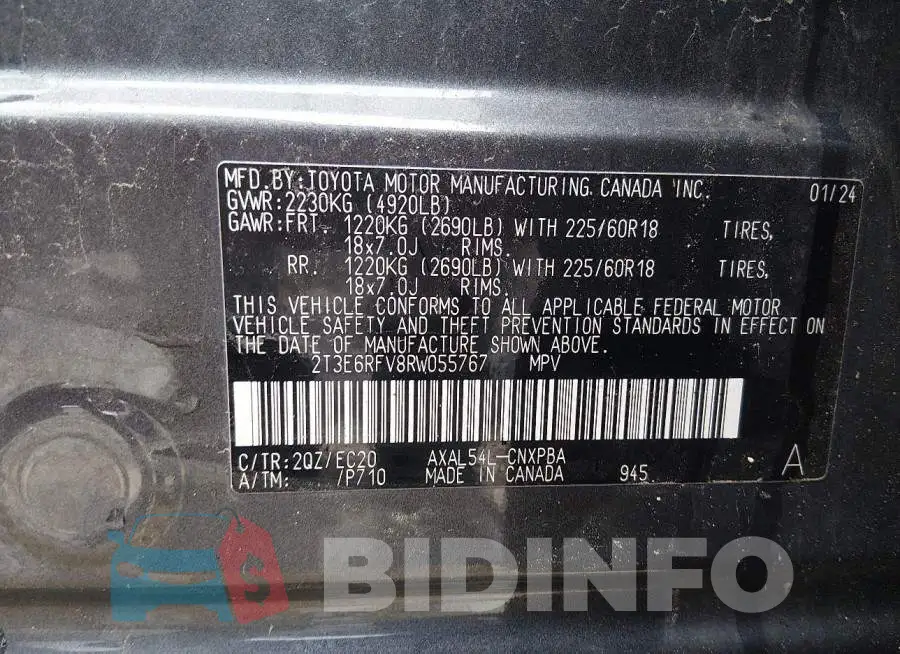2T3E6RFV8RW055767 Photo# 9