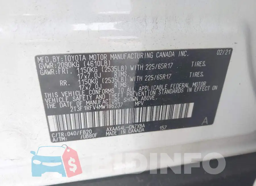 2T3F1RFV4MW186237 Photo# 9