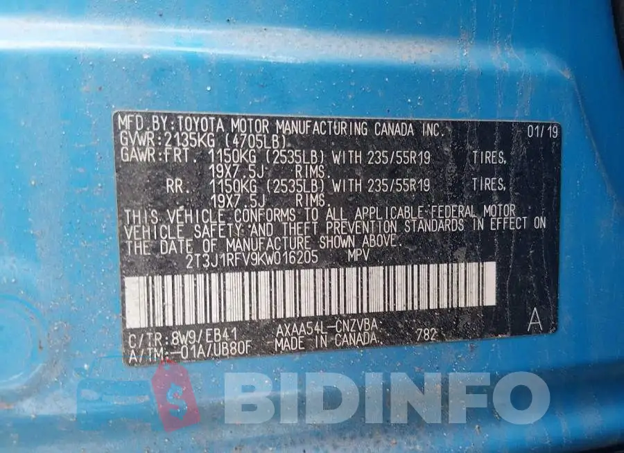 2T3J1RFV9KW016205 Photo# 9
