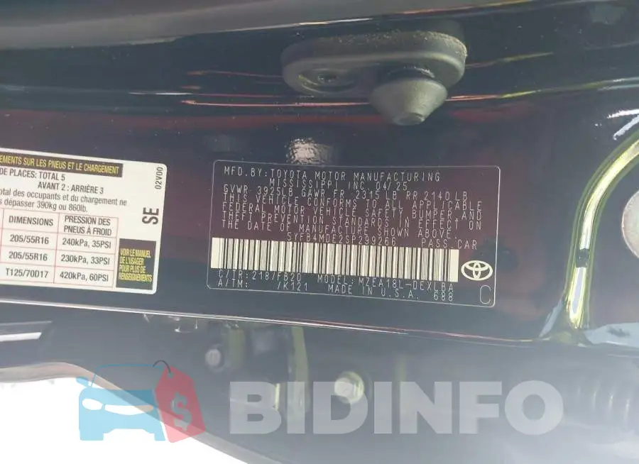 5YFB4MDE2SP299266 Photo# 9