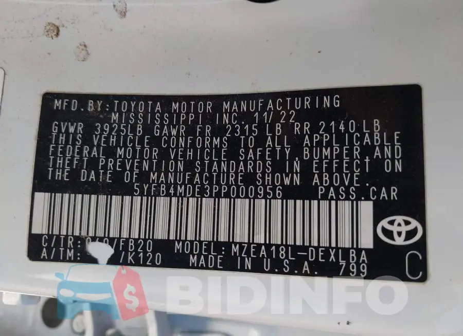 5YFB4MDE3PP000956 Photo# 9