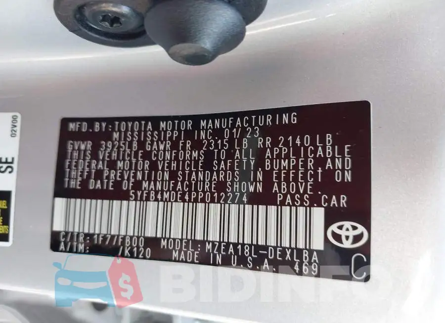 5YFB4MDE4PP012274 Photo# 9