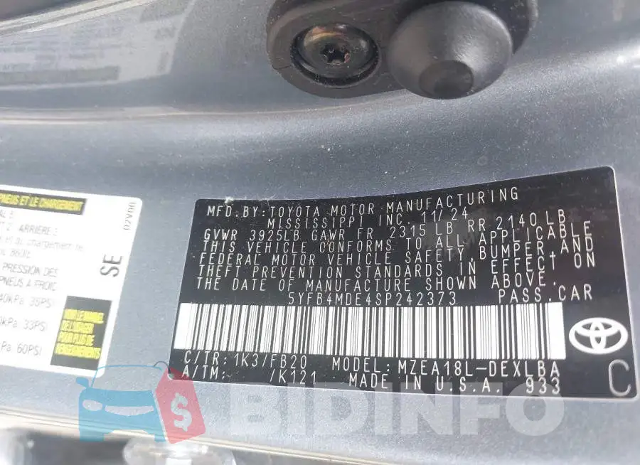5YFB4MDE4SP242373 Photo# 9