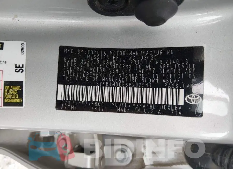 5YFB4MDE6SP287511 Photo# 9