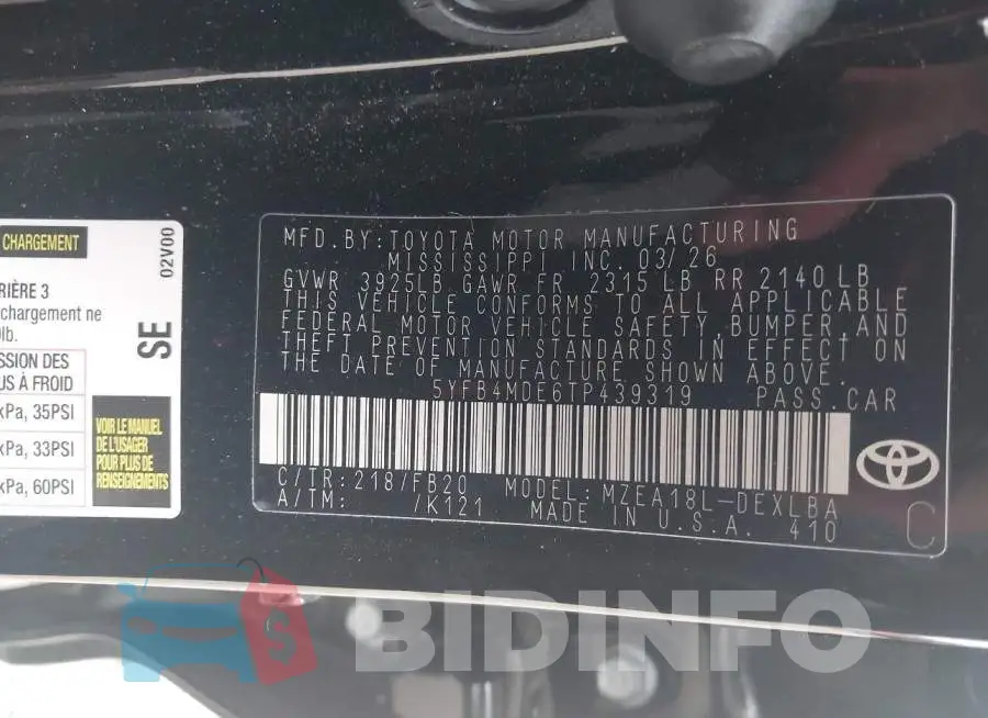 5YFB4MDE6TP439319 Photo# 9