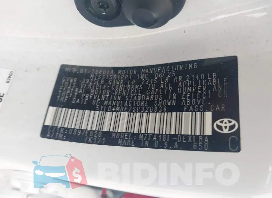 5YFB4MDE7SP326834 Photo# 9