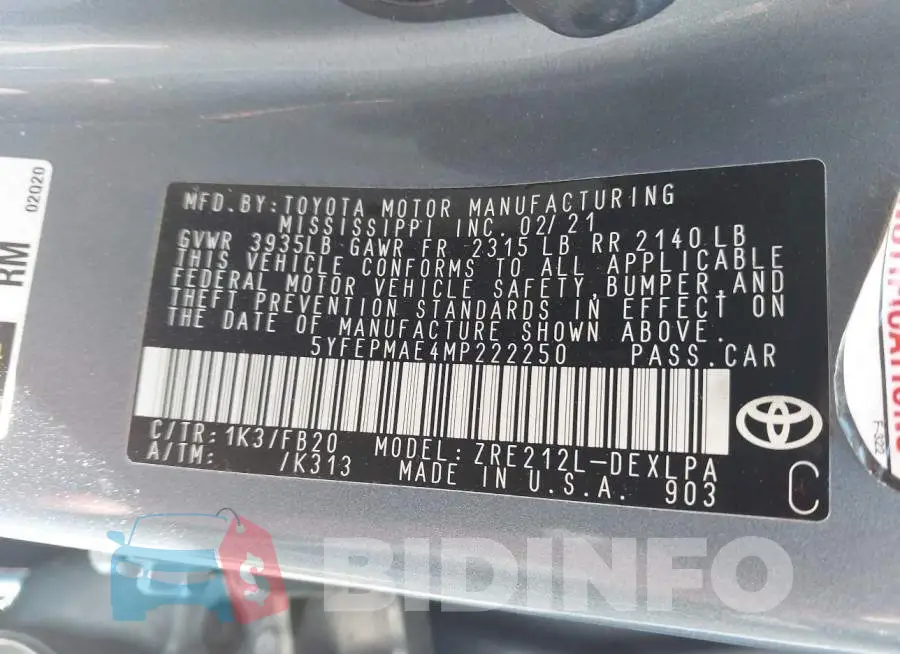 5YFEPMAE4MP222250 Photo# 9