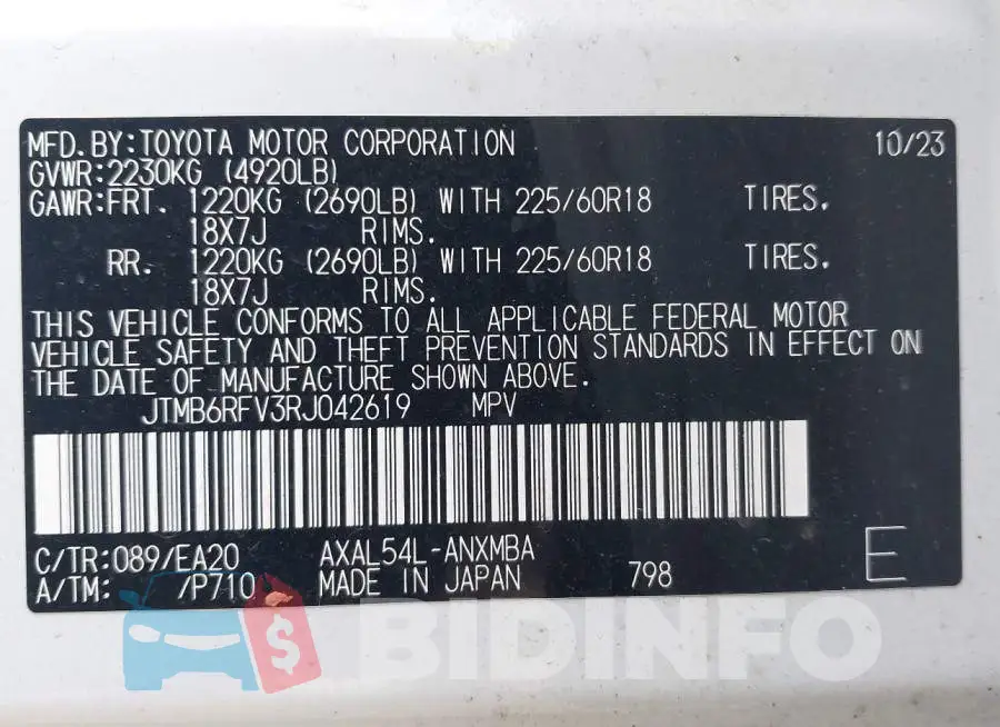 JTMB6RFV3RJ042619 Photo# 9