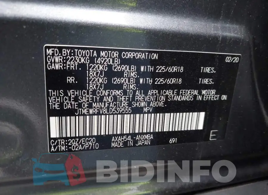 JTMEWRFV8LD539555 Photo# 9