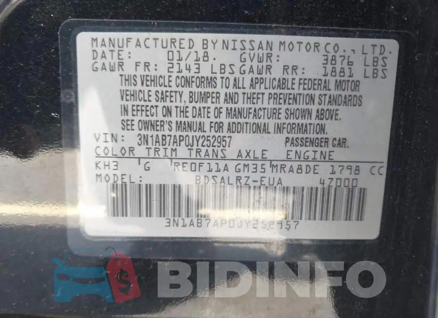 3N1AB7AP0JY252957 Photo# 9