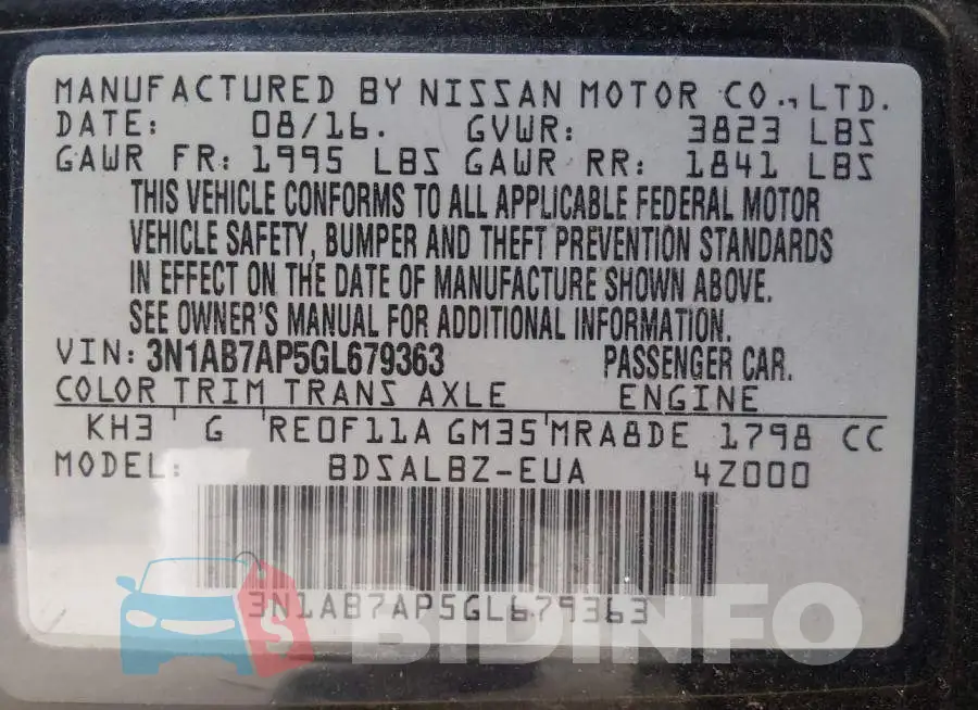 3N1AB7AP5GL679363 Photo# 9