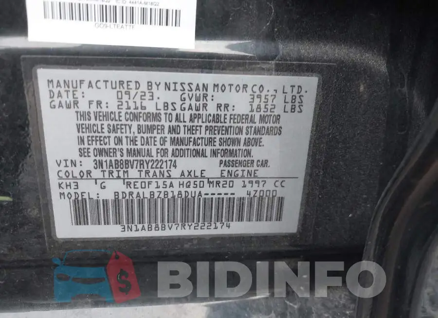 3N1AB8BV7RY222174 Photo# 9