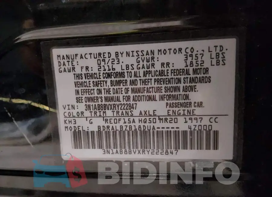 3N1AB8BVXRY222847 Photo# 9