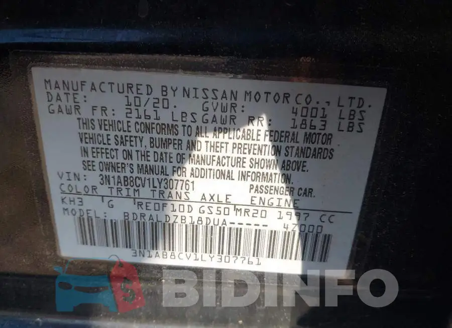 3N1AB8CV1LY307761 Photo# 9