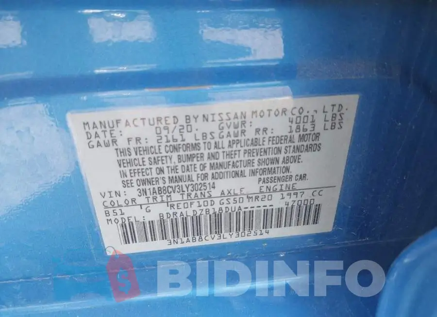 3N1AB8CV3LY302514 Photo# 9