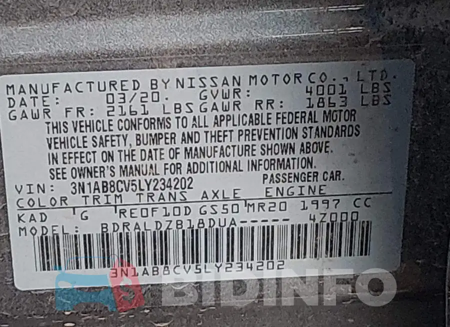 3N1AB8CV5LY234202 Photo# 9