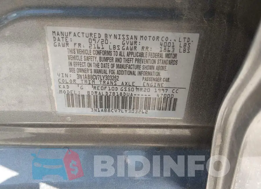 3N1AB8CV7LY303262 Photo# 9