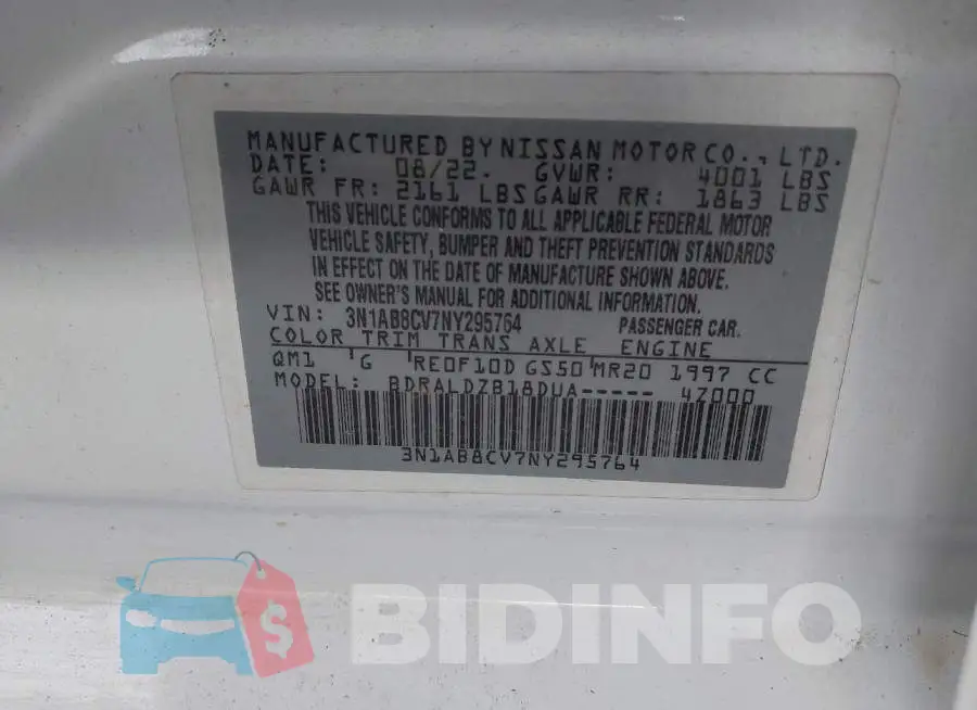 3N1AB8CV7NY295764 Photo# 9