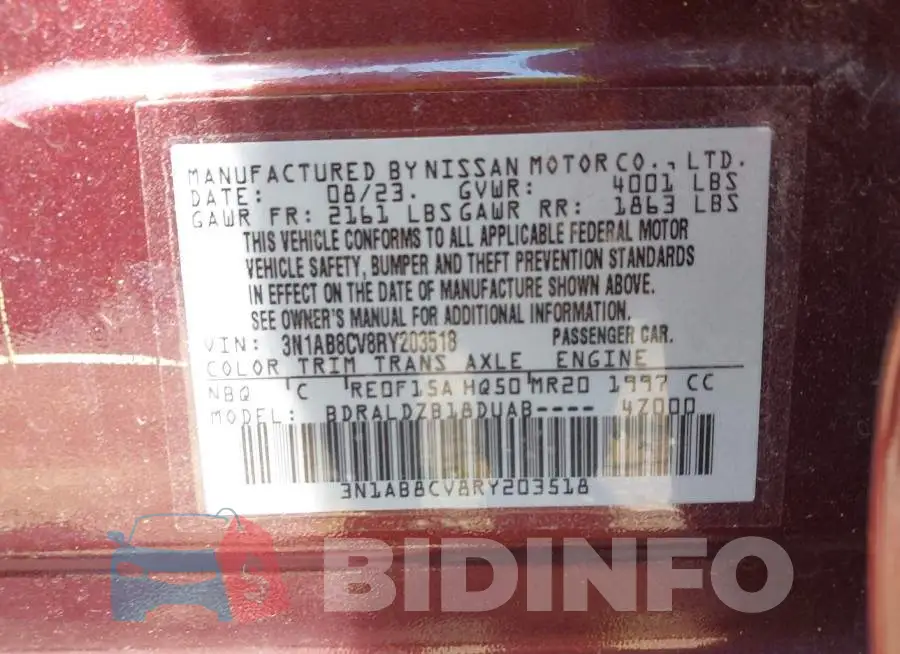 3N1AB8CV8RY203518 Photo# 9