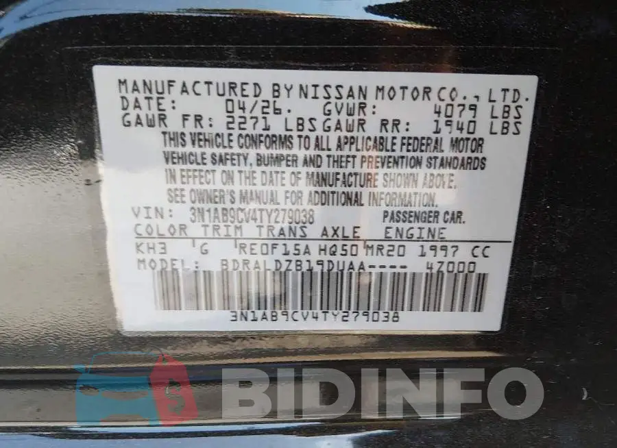 3N1AB9CV4TY279038 Photo# 9