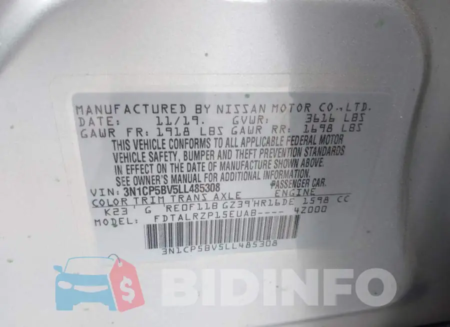 3N1CP5BV5LL485308 Photo# 9