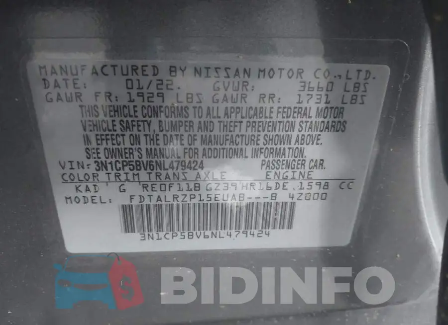 3N1CP5BV6NL479424 Photo# 9