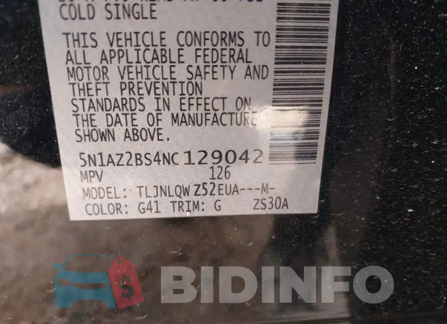 5N1AZ2BS4NC129042 Photo# 9