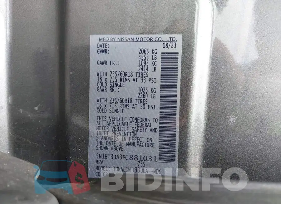 5N1BT3BA3PC881031 Photo# 9