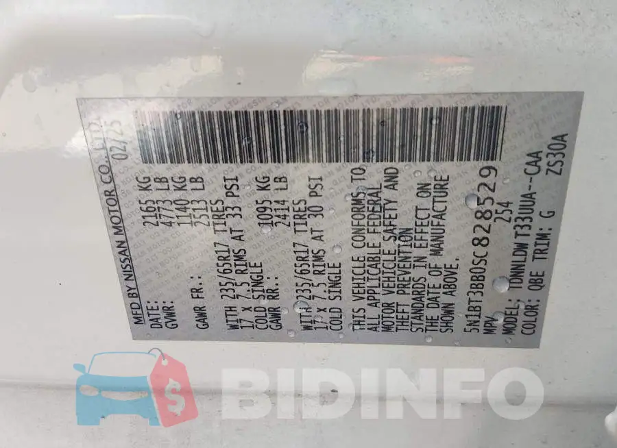 5N1BT3BB0SC828529 Photo# 9