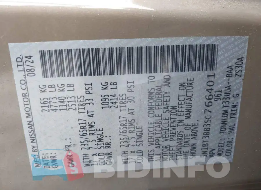 5N1BT3BB3SC766401 Photo# 9