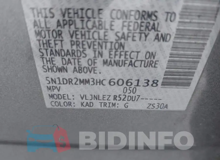 5N1DR2MM3HC606138 Photo# 9