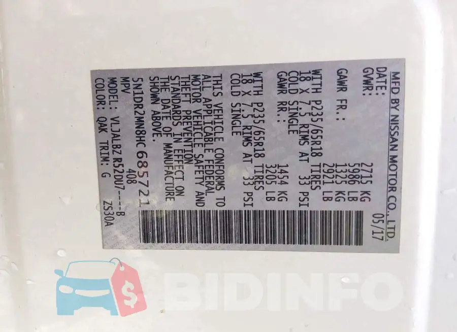 5N1DR2MN8HC685721 Photo# 9