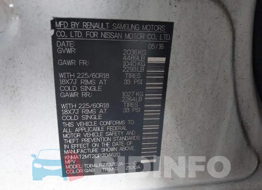 KNMAT2MT2GP704620 Photo# 9