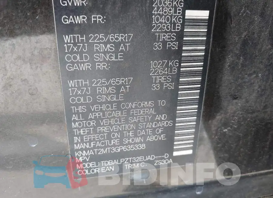 KNMAT2MT3GP635338 Photo# 9